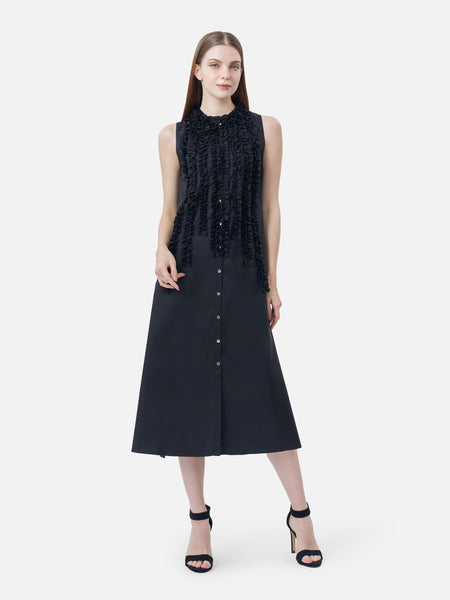 roses silk habotai ruffle sleeveless maxi dress by jim thompson WornOnTV: Victoria's green floral ruffle sleeve dress on The White Lotus |  Parker Posey